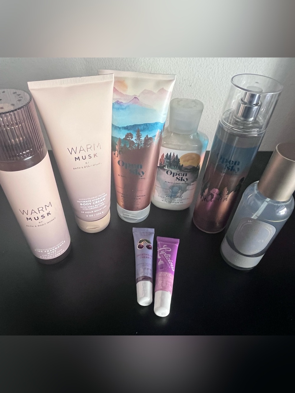 Bath & Body Works Mist lotion Lot bundle gift MUSK open sky new 8pc lip - Picture 3 of 3